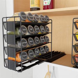 Estante de malla impermeable de acero inoxidable moderno de doble nivel, organizador de cocina, estante para especias, para gabinete de cocina - Product Image 1