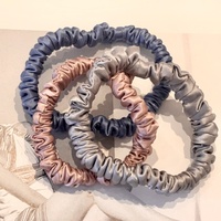 Vente en gros de chouchous en satin de luxe personnalisés de 16 mm, très élastiques, design tendance, en soie pure à 100 %