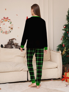 Nuevo Conjunto de Pijama Navideño Familiar de Tendencia para Adultos y Niños de 2 Piezas Personalizado con Estampado de Dibujos Animados del <span class=keywords><strong>Grinch</strong></span> con Gorro de Papá Noel - Product Image 5