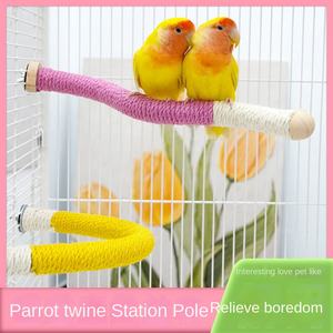 Stazione per Pappagalli in Corda di Canapa con Palo e Accessori per Posatoio Xuanfeng Forniture per Riposo e Parasole Articoli per Uccelli - Product Image 3