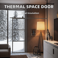 Porte coulissante rétractable ZCSUNG moderne en verre à isolation thermique, gain de place, pour la maison et le bureau &amp;   Centre commercial