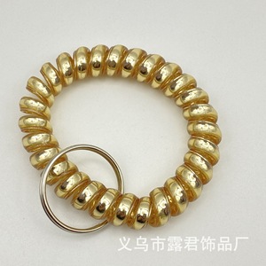 Phòng Tập Thể Dục Hồ Bơi Ánh Sáng Đa Chức Năng Đàn Hồi Điện Thoại Di Động Writ <span class=keywords><strong>Keychain</strong></span> Dây Acrylic Xoắn Ốc Mùa Xuân Cuộn Dây Căng Ra Vòng Đeo Tay Vòng Đeo Tay - Product Image 2