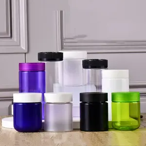 90ml 120ml 150ml 3/4/5 oz Plastic Jar Container PET Health Care Supplement Plastic Bottle for CBD Hemp Gummies Flower Packaging