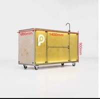 Chariot de vente mobile extérieur en bois de haute qualité pour usage commercial avec table et armoire de rangement