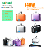 Saihunt 140W USB-C Pengisi Daya Cepat dengan Pemutus Otomatis, Perlindungan dari Pengisian Berlebih, Pemisah Pengisian Daya Mini Cerdas untuk Ponsel, Laptop, Tablet