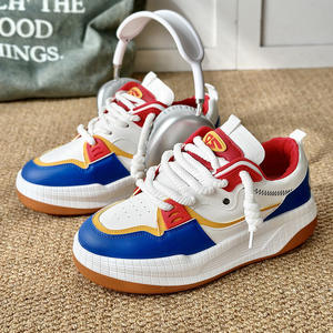 Zapatillas de Skateboard para Hombre, Estilo Retro, Diseño Moderno y Exclusivo, Parte Superior Gruesa, Parte Superior con Diseño de Paneles Coloridos, Cómodas - Product Image 4