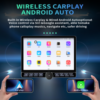 Radio para Coche Android con Pantalla QLED 2K de 13", Procesador de 8 Núcleos, DSP, 6GB + 128GB, Estéreo de Audio para Coche con Perilla Única, GPS, Pantalla Táctil, Android Auto y Carplay