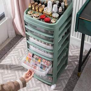 Home Desktop Drawer Big Clear Plastic Makeup Brush Cosmetic Organiser storage boxes & bins with wheels