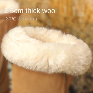 Bottes de neige pour femmes en peau de mouton à semelle épaisse Bottes à la cheville Automne/Hiver Antidérapantes Confortables Chaudes Mode Tige en daim Fourrure Cuir de vache - Product Image 4