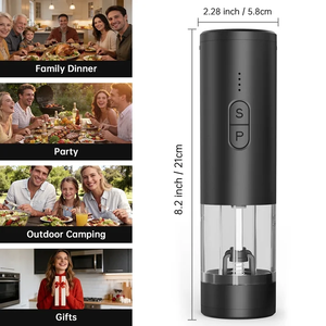 Y8 Tuz ve Karabiber Değirmeni 800mAh Şarj Edilebilir 2'si 1 Arada Çift Hazneli 200ML Karabiber Öğütücü Mutfak Gereçleri LED Işıklı - Product Image 6