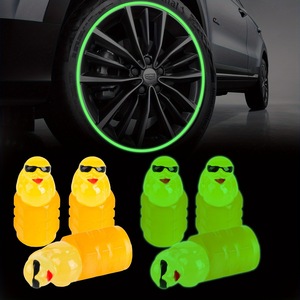 Glow In Dark Duck Valve <b>Caps</b> <b>For</b> <b>Car</b> Tire Green Yellow Screw On Type Auto <b>Dust</b> <b>Cap</b> - Product Image 1