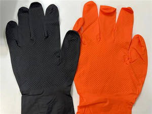 사용자 정의 로고 10 Mil 정비사 다이아몬드 질감 그립 자동차 작업 식품 서비스 청소 중공업 순수 니트릴 장갑 - Product Image 3