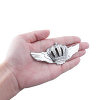 Se Aceptan Emblemas Personalizados, Adhesivo para Coche con Diseño de Corona y Alas de Ángel, Insignia para Toyota, Kia, Camiones, Motocicletas, Accesorios JDM al por Mayor