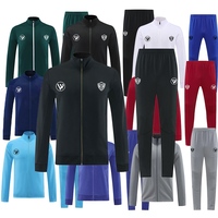 Chaqueta de Fútbol para Hombre, Nueva Temporada, Transpirable, de Secado Rápido, 100% Poliéster, Cierre de Cremallera, Mangas Largas, Bolsillos con Todos los Logos, Venta al Por Mayor
