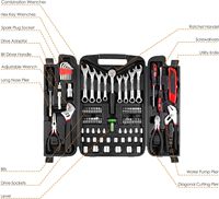 Ensemble d'outils de réparation automobile CRV 95 pièces, kit d'outils multifonctionnel portable, boîte à outils en plastique pour maison, appartement, garage