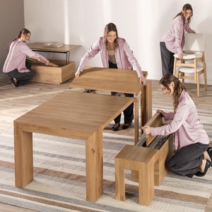 2026 Conference Office Lounge Coffee <strong>Dinner</strong> Villa Hotel Leisure Solid Wood Round Restaurant <strong>Expandable</strong> Dining <strong>Table</strong> - Product Image 6