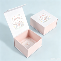 Boîte cadeau en carton ondulé magnétique gaufré, biodégradable, écologique, motif dessin animé mignon, emballage multi-usage à couvercle rabattable, vente en gros