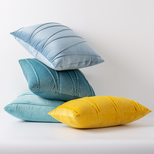 Plain Simple Nature 3D Cushion Cover Geometric Creative Velvet Pillow Case Home Sofa Decor Throw Pillow Velvet