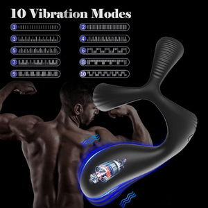 Juguetes sexuales de silicona para parejas, anillo para mejorar la erección de larga duración, vibrador <span class=keywords><strong>Anal</strong></span>, masajeador de próstata, tapón <span class=keywords><strong>Anal</strong></span>, anillo para pene para hombres - Product Image 2