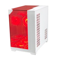 Pcooler Atx Casing komputer menara penuh 0.45Mm Casing kabinet Gaming Desktop kaca Tempered baja harga grosir Casing Pc