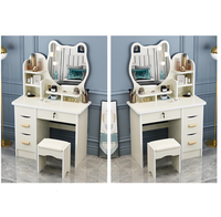 Petite coiffeuse moderne avec miroir et armoire de rangement, coiffeuse de chambre à coucher, fourniture directe d'usine pour le maquillage
