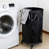 Chariot à linge pliable intelligent avec roulettes, grande capacité, structure en acier, pour la maison et l'hôtel, idéal pour l'organisation et le rangement.