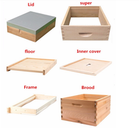 Boîte de ruche Langstroth d'apiculture de qualité supérieure imprégnée de cire d'abeille, 10 compartiments, ensemble complet