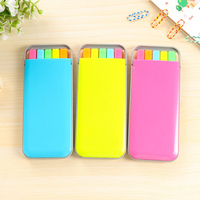 Juego de Marcadores Fluorescentes Personalizados 5 en 1, Regalo Promocional Brillante, Artículos de Oficina y Escolares, Marcador Fluorescente Colorido con Estuche