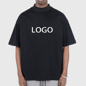 T-shirts vintage personnalisés de 250 g/m² pour hommes T-shirt à col montant vierge T-shirt sérigraphié 100% en coton de qualité supérieure - Product Image 2