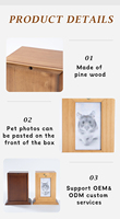 Urnas de Cremación de Madera para Mascotas, para Cenizas de Perros y Gatos, Caja de Recuerdo Funeraria de Madera con Foto Grabada con Láser Personalizada, con Bolsa de Terciopelo