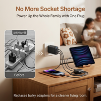 Chargeur mural 3 ports USB A USB C 65W GaN type C pour ordinateur portable QC PD 4.0 3.0