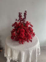 Centre de table de mariage en roses artificielles en soie, style moderne, fait main, réaliste, décoration florale longue durée pour événements et Pâques