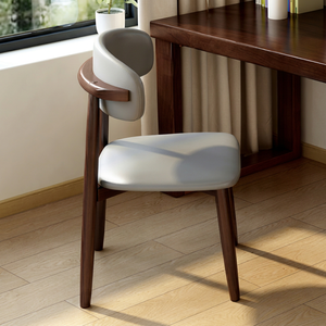 Fauteuil de salon moderne en cuir, dossier solide, pieds en bois, design ergonomique, style minimaliste, mobilier de maison - Product Image 2
