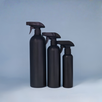 Bouteille en plastique HDPE noir mat avec bouchon pulvérisateur pour le nettoyage des pièces et des voitures, logo personnalisé, 250 ml, 500 ml, 1000 ml