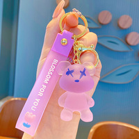 Porte-clés magnétique ours en gros, porte-clés ours créatif, pendentif en cuir PU pour sac à main, ornement de sac, cadeau