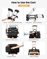 Sac à roulettes pour enseignant LOVEVOOK avec chariot amovible et compartiment pour ordinateur portable, grand sac fourre-tout à roulettes adapté aux ordinateurs de 17,3 pouces