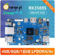 Orange Pi 5, Rockchip RK3588S, NPU 8 cœurs, avec options de mémoire 4 Go/8 Go/16 Go disponibles.
