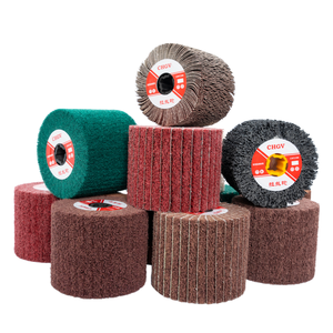 Rouleau abrasif non tissé rouge 120x100mm pour polissage et finition des métaux et acier inoxydable - Product Image 6