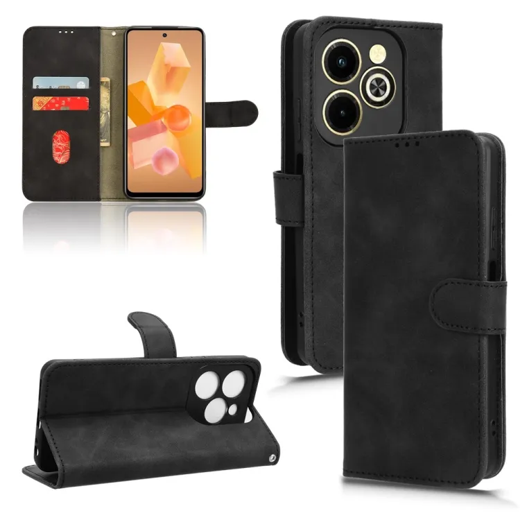 Stock en vrac pour Infinix Hot 40i Skin Feel Magnetic Flip Leather Phone Case