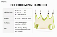 Hamac de toilettage pour animaux YAOYUE avec 4 ouvertures pour les pattes et crochet en S pour la coupe des ongles et le bain, tailles M, L, XL