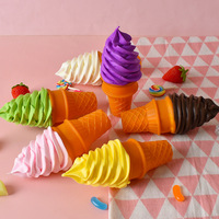 Ornement en pâte polymère en forme de cornet de crème glacée réaliste, modèle de cuillère à saveur de fruit, pour vitrine de café, accessoire alimentaire en gros