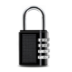 Candado <span class=keywords><strong>de</strong></span> Combinación Negro al por Mayor, Candado <span class=keywords><strong>de</strong></span> 4 Dígitos <span class=keywords><strong>de</strong></span> Aleación <span class=keywords><strong>de</strong></span> Zinc para Gimnasio, Interior, Viajes, Exterior, con Código <span class=keywords><strong>de</strong></span> Seguridad - Product Image 1