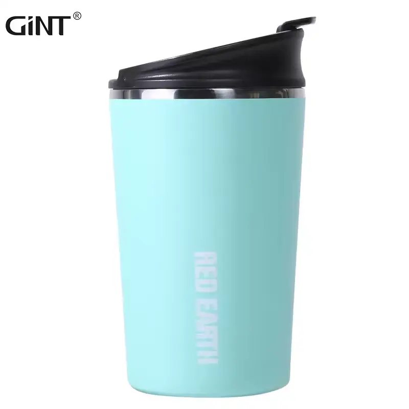 GINT 400ml 진공 절연 커피 컵 316 스테인레스 스틸 텀블러 PP 시피 컵 누수 방지 물 컵을 마시기 쉬운