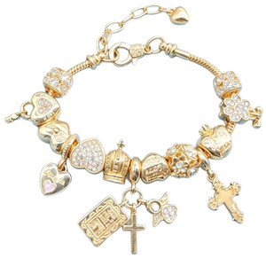 Bracelet Pan Style Luminescent dans le Noir, Bestseller Transfrontalier, Bijou Tendance avec Breloques Cœur, Fleur et Clé en <span class=keywords><strong>Strass</strong></span> - Product Image 5