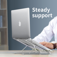 Meja Laptop Lipat Aluminium Murah, Dapat Disesuaikan, untuk Laptop 14-17.3 Inch, Sudut Dapat Diatur, Modern