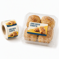 Étiquettes pour pain ciabatta au fromage de maïs - Rouleaux d'autocollants personnalisés pour boulangerie, pour boîtes à pâtisseries et pains