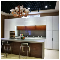 Armoire de cuisine suspendue de luxe, 1 pièce, laque brillante ou mate, nouveau design d'armoire de cuisine pour villa, 2022