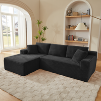 Canapé modulaire en forme de L, style nuage, avec assise profonde, convertible, pour appartement, hôtel, villa, salon, rembourré