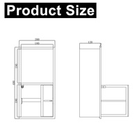 Porte-papier hygiénique mural encastré boîte à mouchoirs niche de stockage SUS304 porte-rouleau de papier étanche