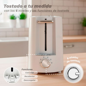 TS-MAXISTEEL Tostapane a 2 Fette con Fessura Extra Larga 1000W, 6 Livelli, in Acciaio Inossidabile - Product Image 2